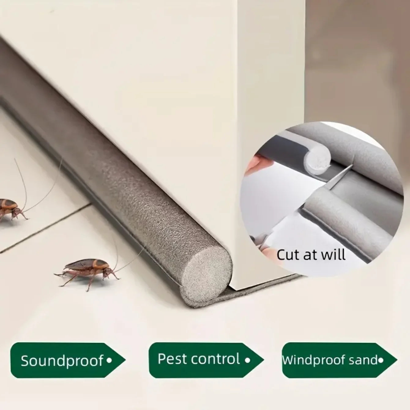 1pc Door Sealing Strip, Door Bottom Seal Strip, Soundproof Door And Window Gap Windshield Strip, Heat Preservation And Dustproof Stone's Store
