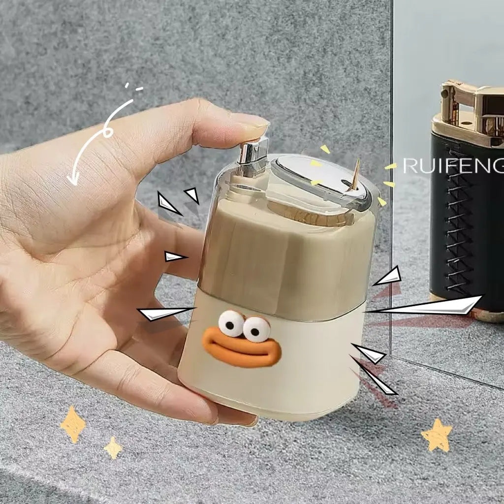 Automatic pop-up of toothpick