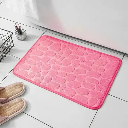 1 alfombra de terciopelo en relieve de espuma viscoelástica antideslizante para baño y sala de estar.