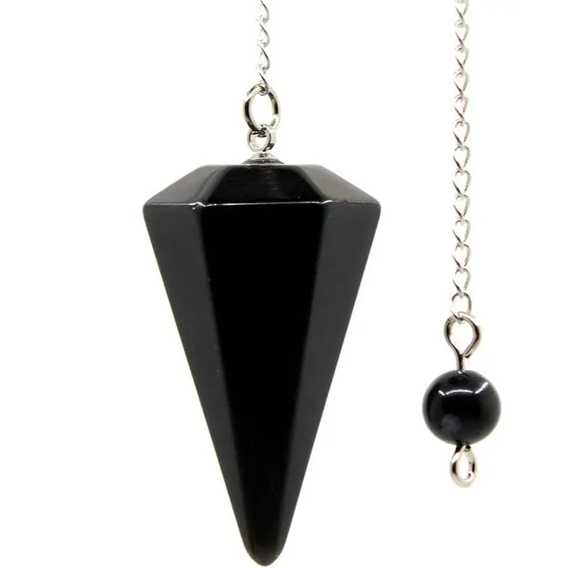Natural Stone Quartz Agates Pendant Reiki Healing Cone Amethyst Charm Pendulum Pendants For Divination Dowsing Reiki Crystals