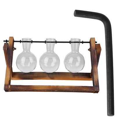 Glass and Wood Vase Planter Table Desktop Tool Dropshipping Store