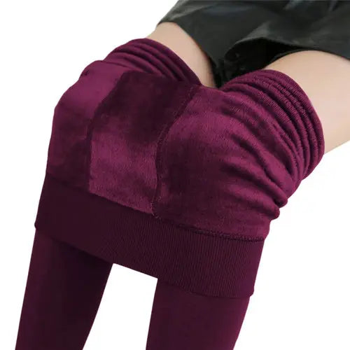  View details for Women Winter Leggings Warm Leggins High Waist Solid Color Velvet Women
