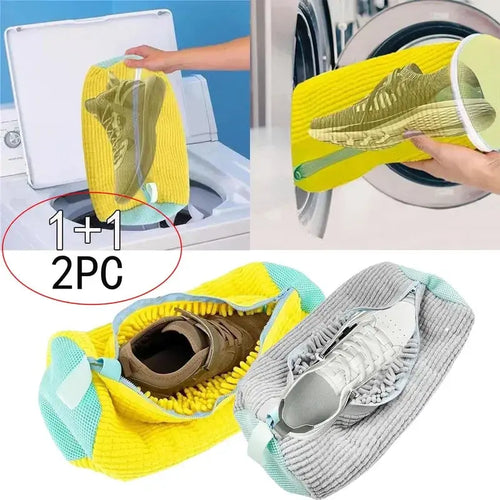 1/2PCS Washing Shoes Bag  Protector Fluffy fibers Polyester Washing Shoes Machine Friendly Laundry Bag Drying Bags Shop1102811280 Store