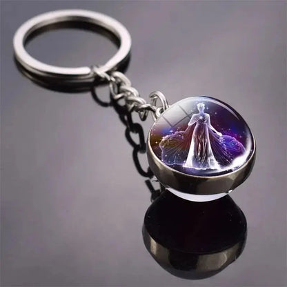 12 Constellation Keychain with Luminous Time Stone Pendant - Creative Fashion Accessory Gift Shop1103314747 Store