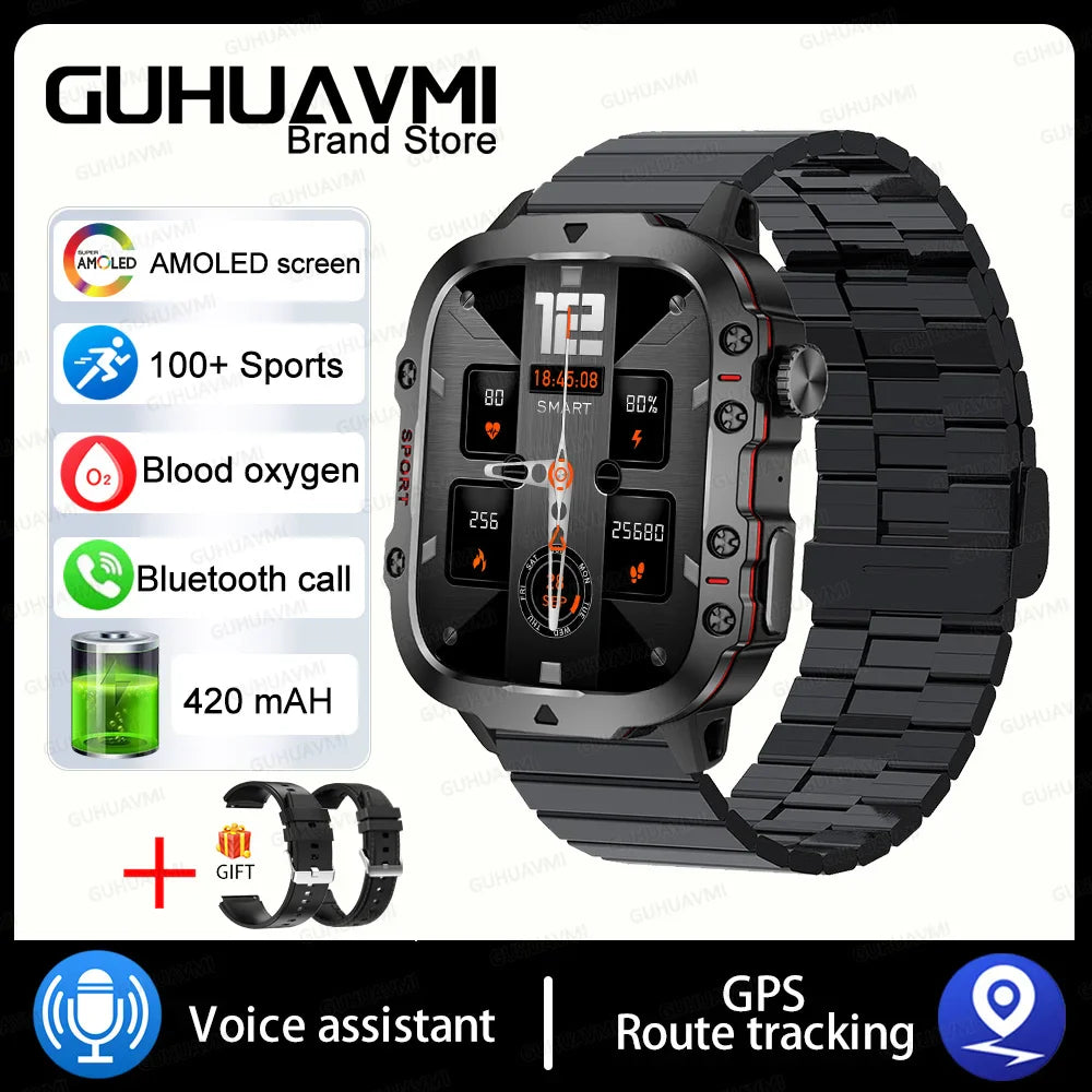 Smart Watch for Xiaomi Military GPS Tracker Men IP68 5ATM Outdoor Sports Fitness Tracker Health Monitor 1.96" BT Call Smartwatch LIGE SmartWatch Official Store