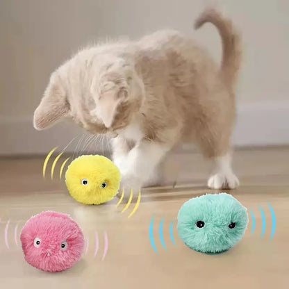 Juguetes interactivos de bola inteligente para gatos, peluche eléctrico con hierba gatera para entrenamiento