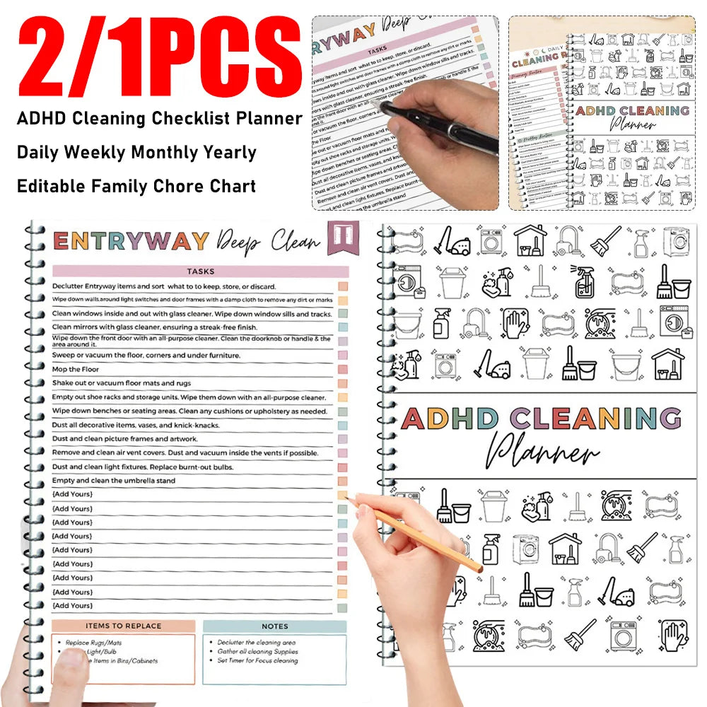Tidy Mind: ADHD Cleaning Planner Notebook