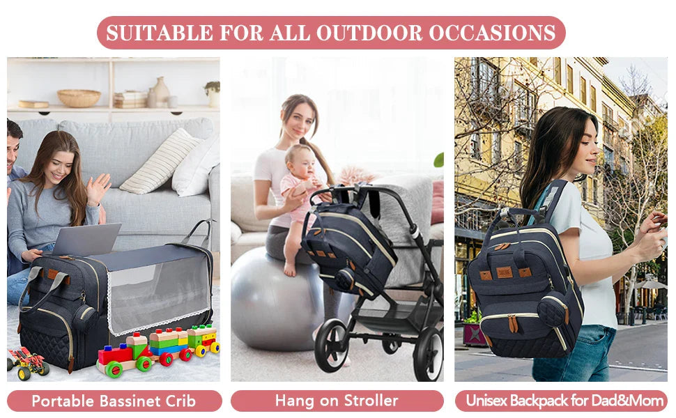 3-in-1 Diaper Bag & Baby Bed YOURSChoice Store