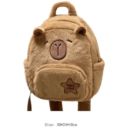 Funny Capybara Plush Backpack