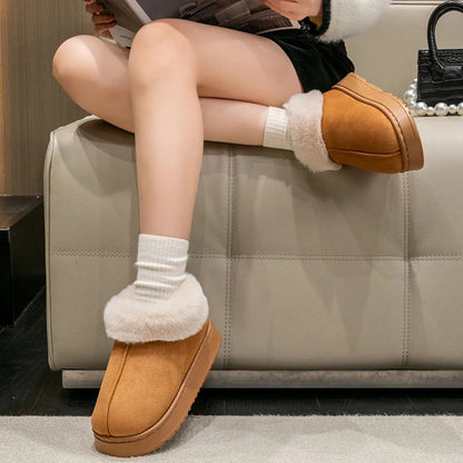 2024 High Quality of  Women's Fashion Snow Boots Fluffy Plush Faux Fur Soft Slippers Winter Indoor Comfortable Home men's Shoes Stone's Store