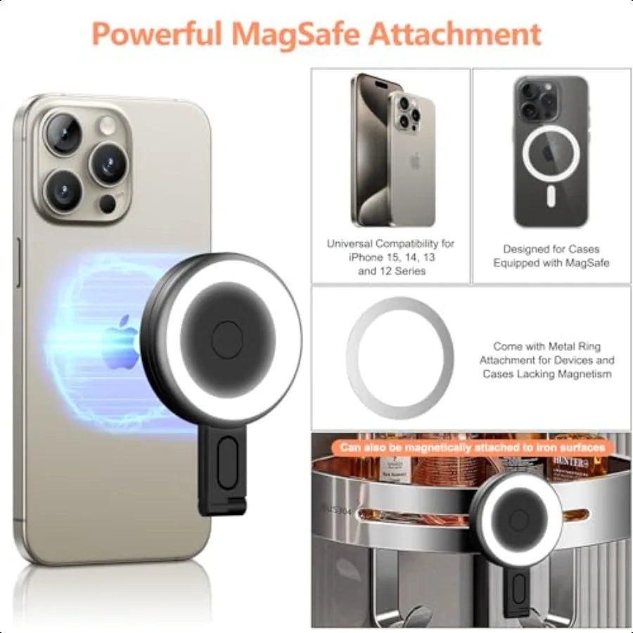 Glow & Snap: 3-in-1 Magnetic Selfie Light