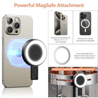 Glow & Snap: 3-in-1 Magnetic Selfie Light