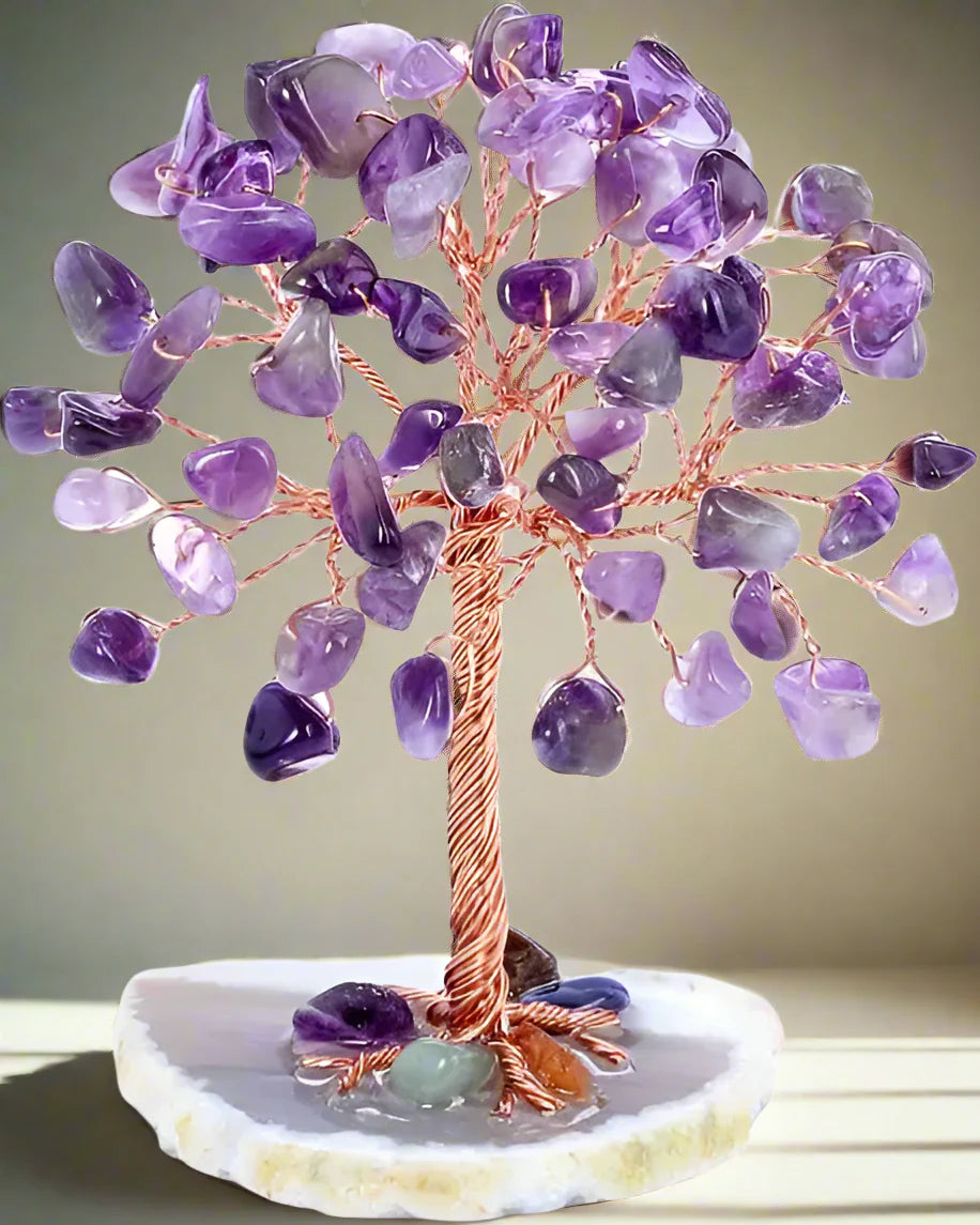 Royallure Crystal Money Tree – Amethyst Healing Gemstone Tree for Prosperity & Home Decor YunFeng Aeromodel Store