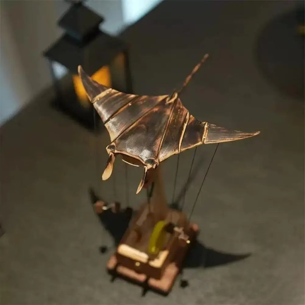 WaveGlide™ – Handcrafted Wooden Manta Ray in Motion 🌊✨
