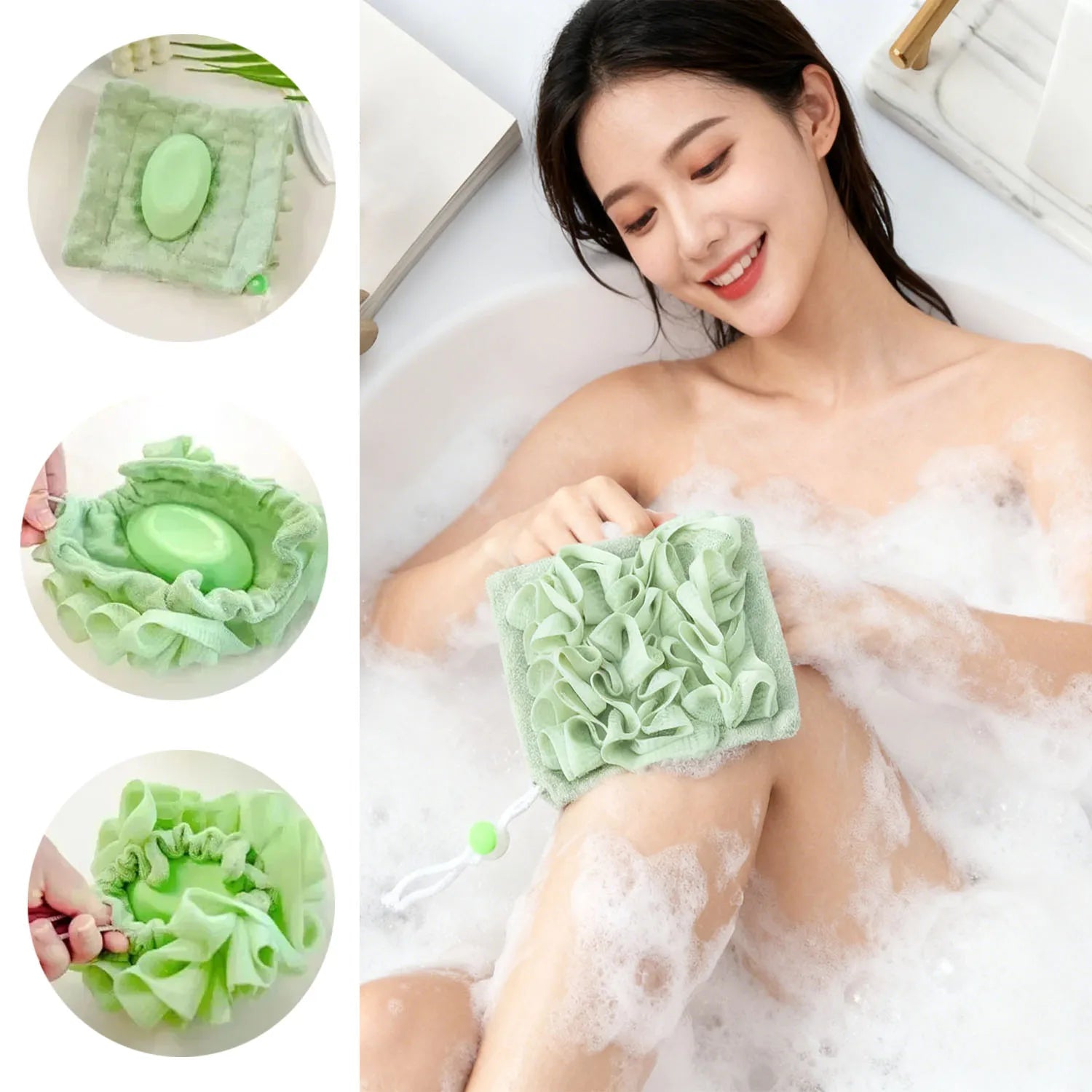 Esponja de Baño 2 en 1 FoamGlow™ 🛁 — Limpieza Profunda y Abundante Espuma