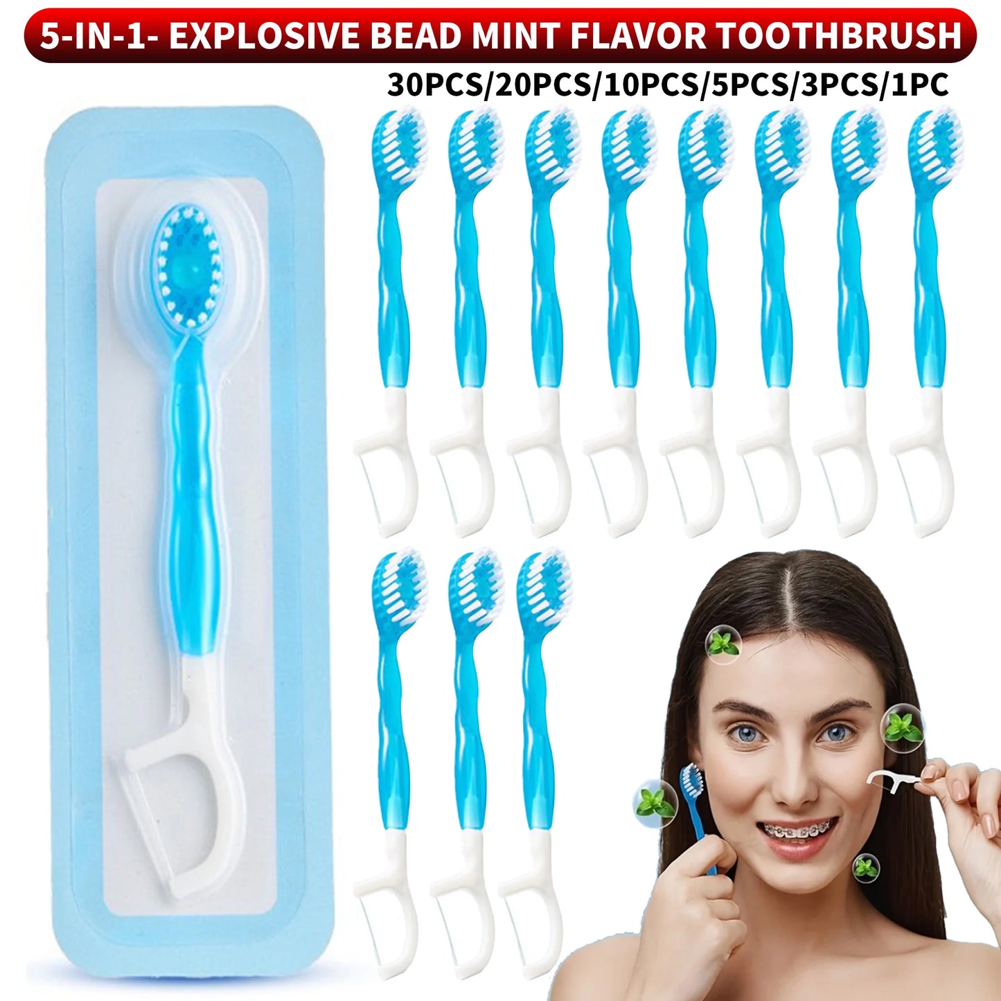 FreshFix 5-in-1 – Brush, Floss & Scrape Anywhere!