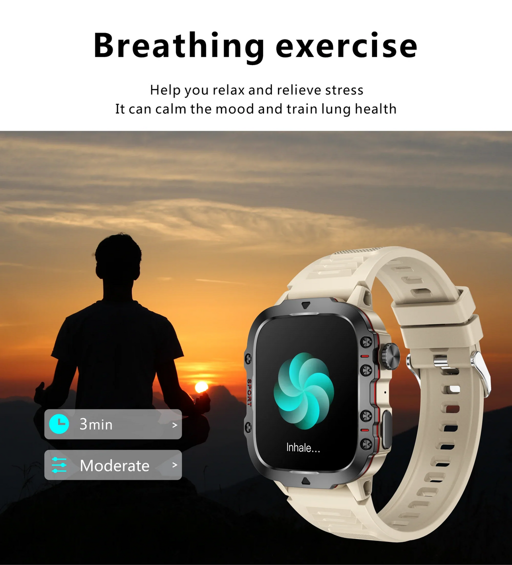 Smart Watch for Xiaomi Military GPS Tracker Men IP68 5ATM Outdoor Sports Fitness Tracker Health Monitor 1.96" BT Call Smartwatch LIGE SmartWatch Official Store
