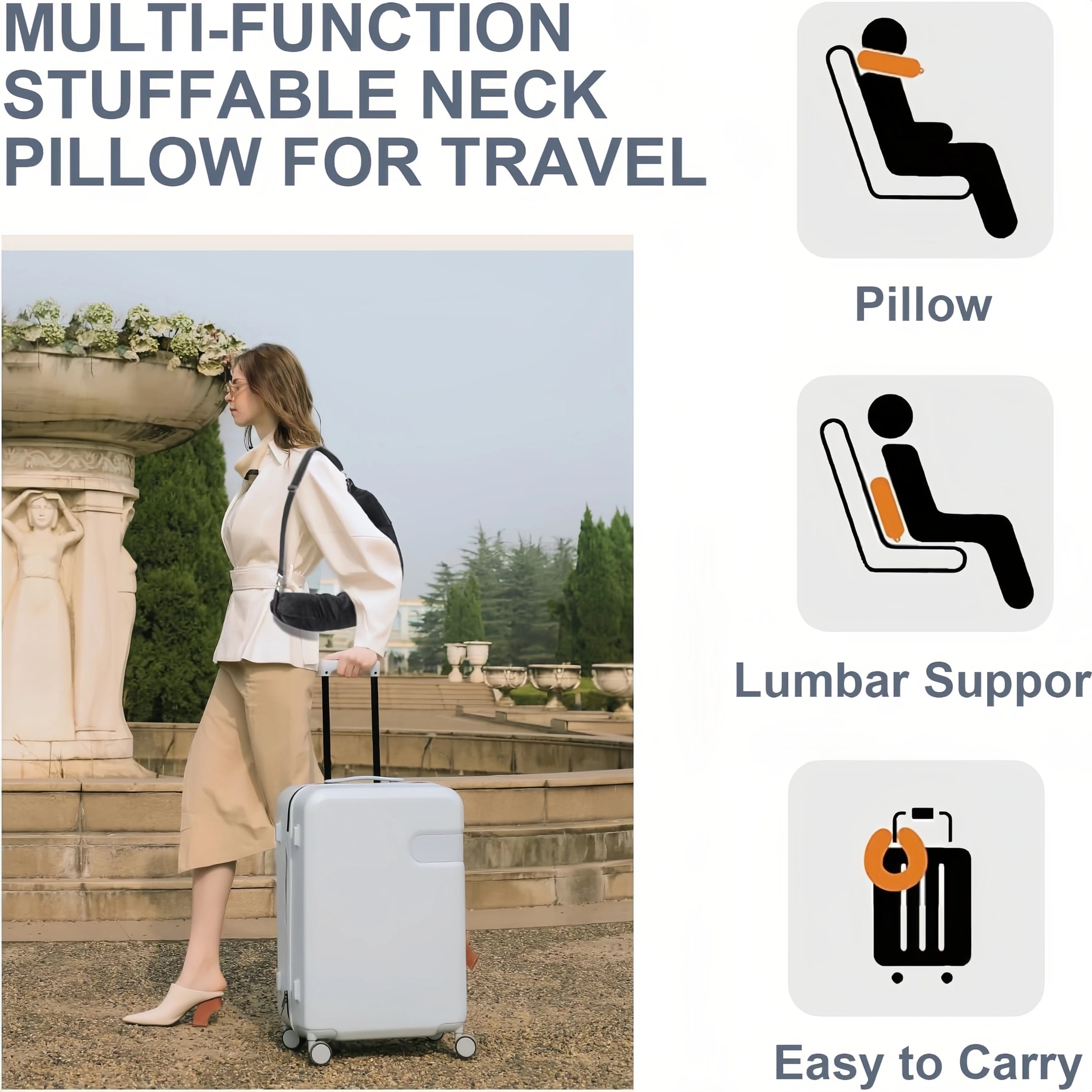 PackPillow™ Almohada de viaje para el cuello ✈️ — Rellena con ropa, ahorra espacio
