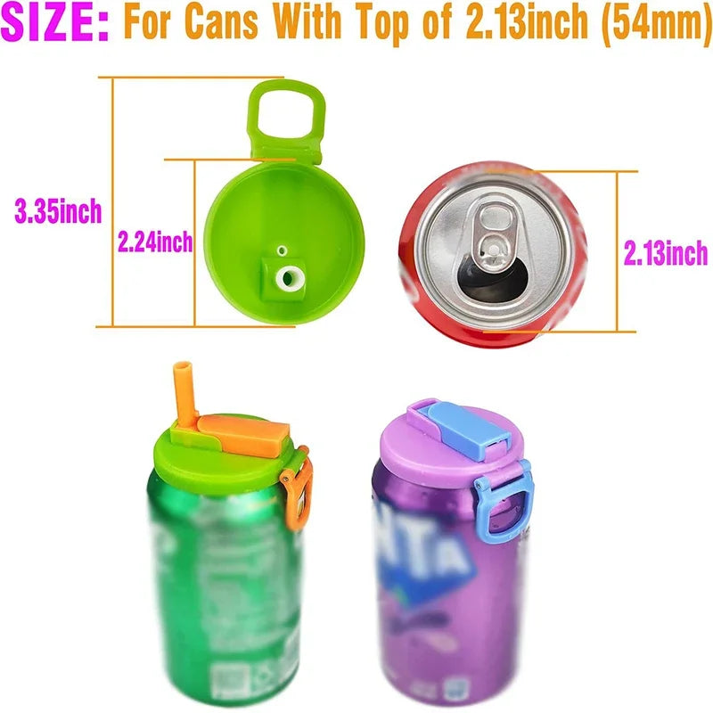 Reusable Silicone Straws with Soda Can Lids - Travel-Friendly, Eco-Friendly AliExpress