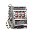 Llaveros de máquina tragamonedas de mini juegos de azar Máquina recreativa creativa de bolsillo con frutas Lucky Jackpot Gadget Juguete antiestrés Divertidos juegos Llavero