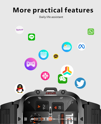 Smart Watch for Xiaomi Military GPS Tracker Men IP68 5ATM Outdoor Sports Fitness Tracker Health Monitor 1.96" BT Call Smartwatch LIGE SmartWatch Official Store