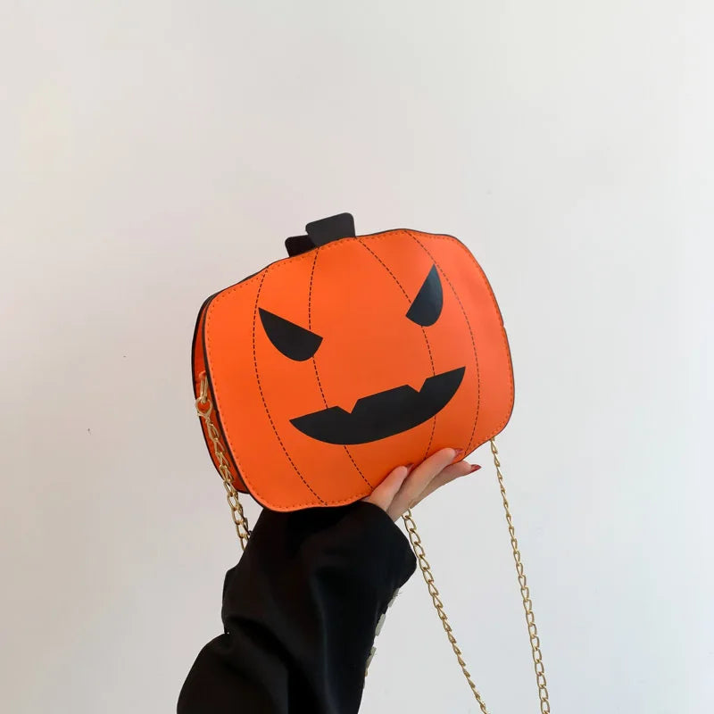 ‌2025 New Halloween Pumpkin Bag - Funny Cartoon Crossbody Chain Shoulder Bag Crossbody Chain Purse