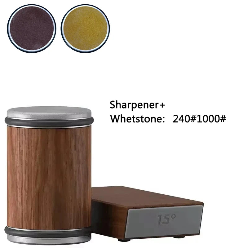 Pouring Rolling Knife Sharpener sapele Magnetic Holder Whetstone Sharpening Stone Kit 15 and 20 Degrees Angle Roller Accessory