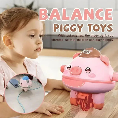 Funny Tumbler Balance Pig Gyroscope One Piece Unicycle Girl Boy Cute Novelty Tightrope Walking Black Technology Puzzle Toys BEIGNETS Toy Store
