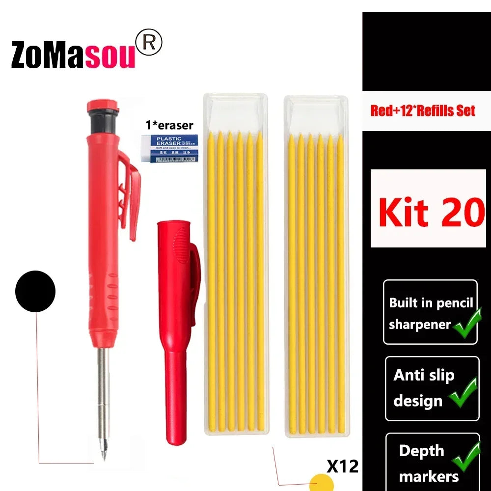 PrecisionMark Carpenter Pencil: Sharp Lines, Every Time! Zomasou Factory Store