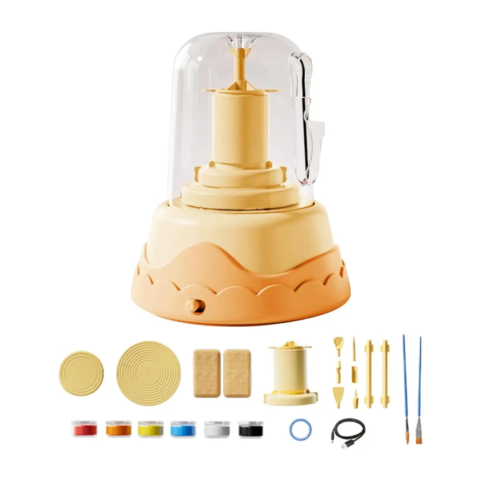 Electric Pottery Wheel Set for Kids Artist Studio Beginner Professional Crafting DIY Ceramic Pottery Machine Beginners Kids Handmade decor Store