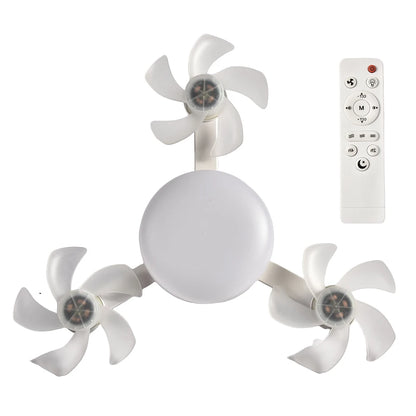 2 In 1 Hanging Fan with LED Light E27 Universal Dimming Drone Fan Silent Ceiling Drone Fan for Dining Room Bedroom Living Room