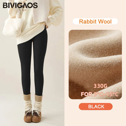BIVIGAOS New Autumn Winter Rabbit Fleece Sharkskin Leggings Women AliExpress
