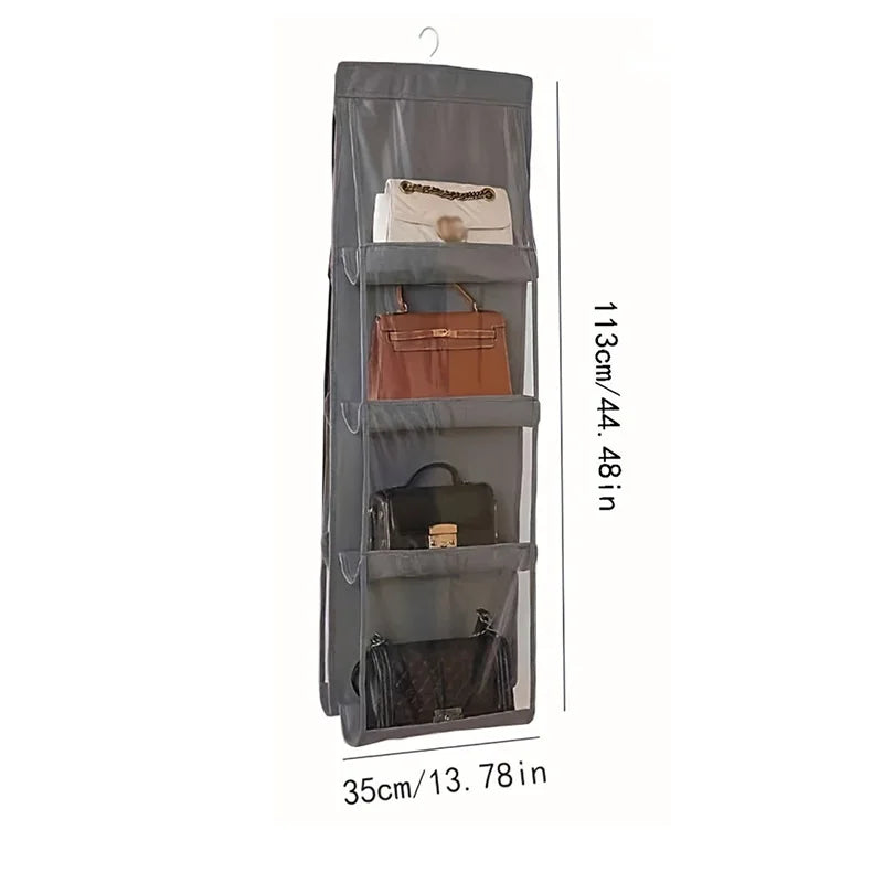 Premium Oxford Cloth Handbag Hanging Organizer - Multi-Compartment Closet Storage Solution for Purses, Bags, & Accessories Longjiama IT Store