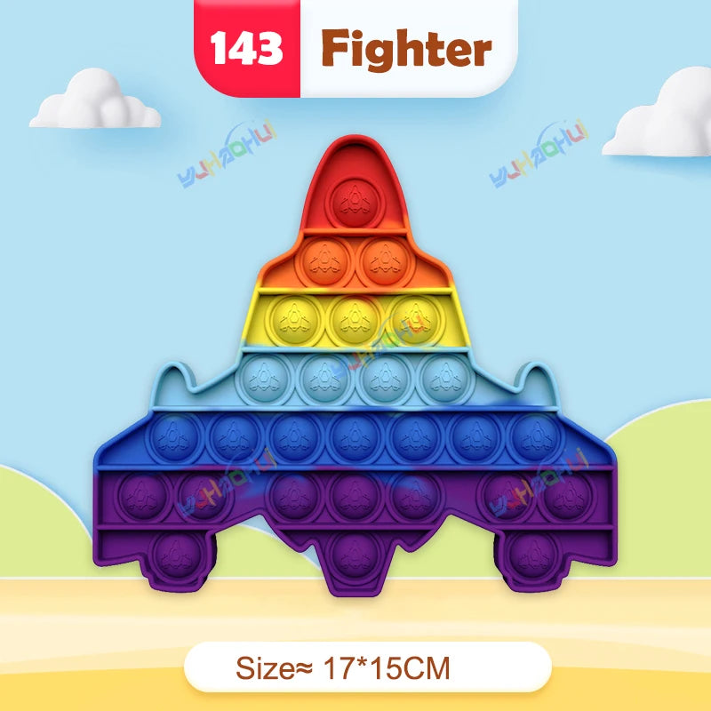 Rainbow Pop Push Bubblle Fidget Anti Stress Relief Toys for Adult Children Special Needs Sensory Toys Interactive Toys for Kids Stone's Store