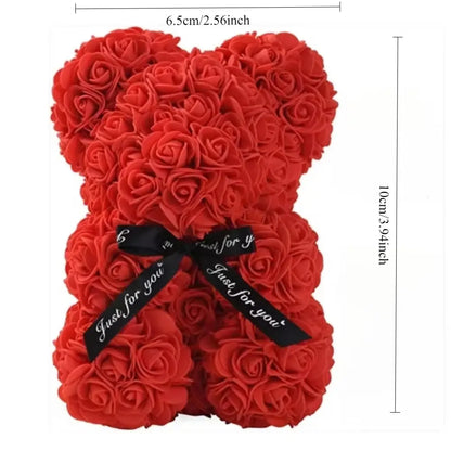 Artificial Flower Eternal Rose Teddy Bear for Mom Mother's Day