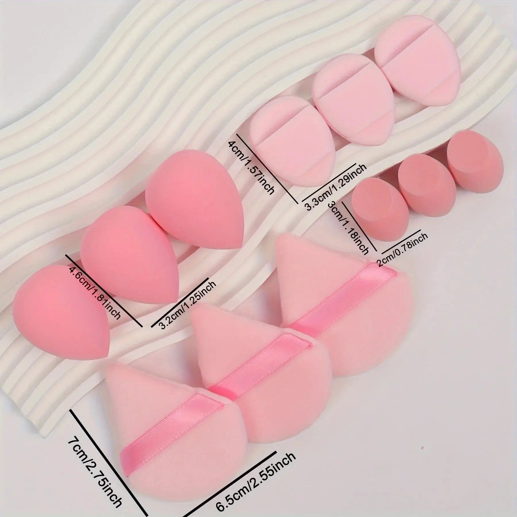 12-Piece All-Purpose Makeup Sponge Set, Made of 3 Loose Powder Puffs, 3 Mini Air Cushion Puffs, 3 Beauty Eggs and 3 Mini Beauty Shop Cherry Darling Store