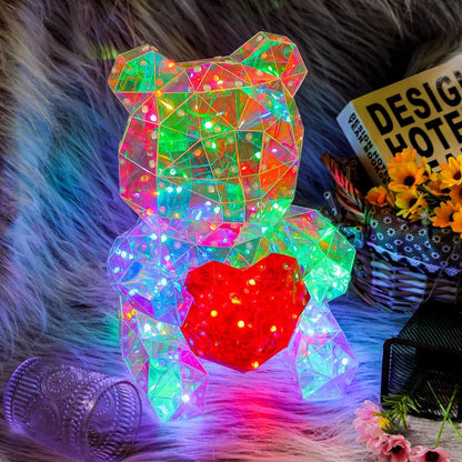 Glow-Up Holographic Teddy Bear – Magical Light-Up Plush for Cozy Nights! SINOHAMM Official Store