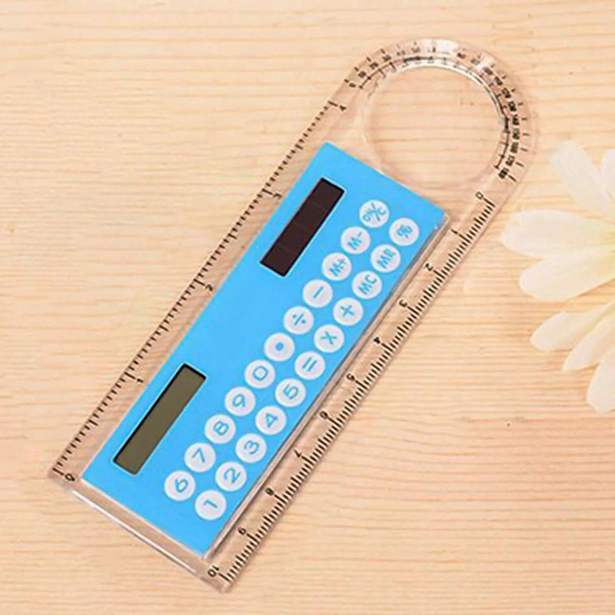 Solar Ruler Calculator with Magnifier Transparent Pocket Mini Calculator Stationery Math Toys School Electronics Calculator Shop1100073022 Store