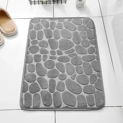 1 alfombra de terciopelo en relieve de espuma viscoelástica antideslizante para baño y sala de estar.