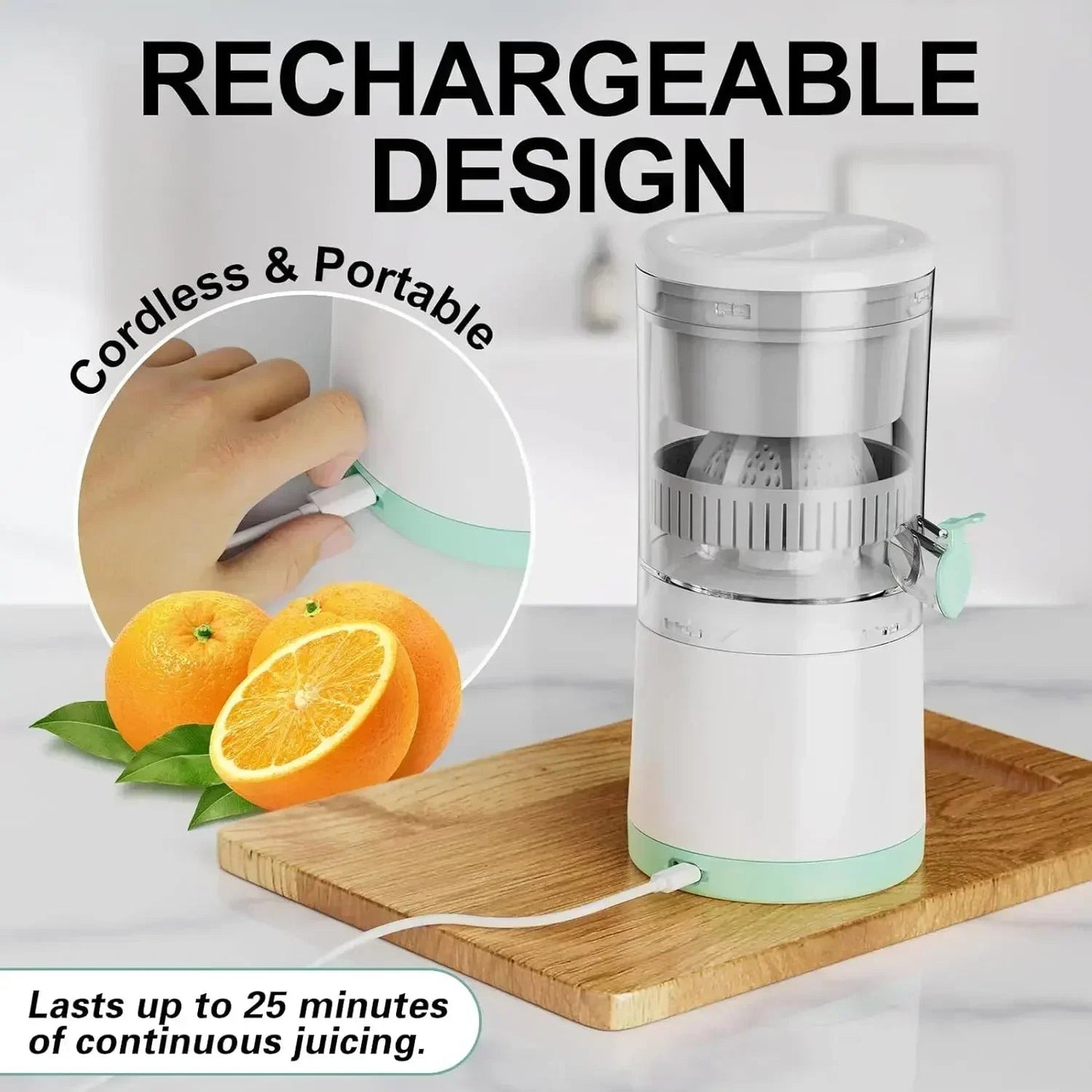 Portable Electric Juicer Electric Juicer Orange Juice Squeezer Fruit Juicer Household Orange Lemon Blender USB Charging Kitchen HELLO NEW WORLD Store