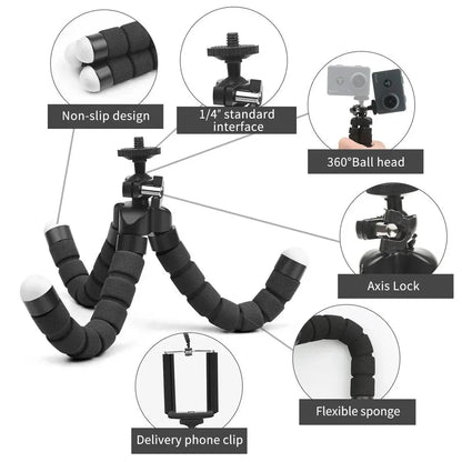 Sponge Octopus Tripod Stand for Live Streaming Lazy Deformation Mobile