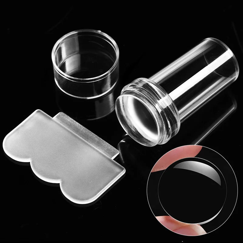 Jelly Silicone Transparent Nail Stamper Set with Scraper Stone's Store