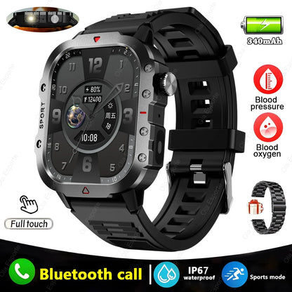 2024 New For Xiaomi Military Smart Watch Men IP68 5ATM Outdoor Sports Fitness Tracker Health Monitor 1.96" BT Call Smartwatch