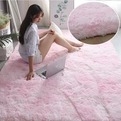 RainbowCloud Plush Rug – Soft, Fluffy & Vibrant! Happier so luckly Store