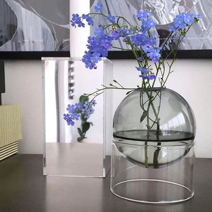 Mini Round Glass Flower Vase – A Delightful Touch of Nature for Your Space Ursmart Store
