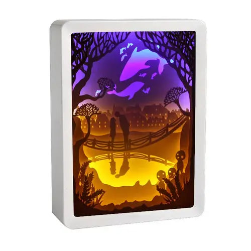Howl's Moving Castle Anime Paper-Cut Light Decor - 3D Shadow Box Lamp