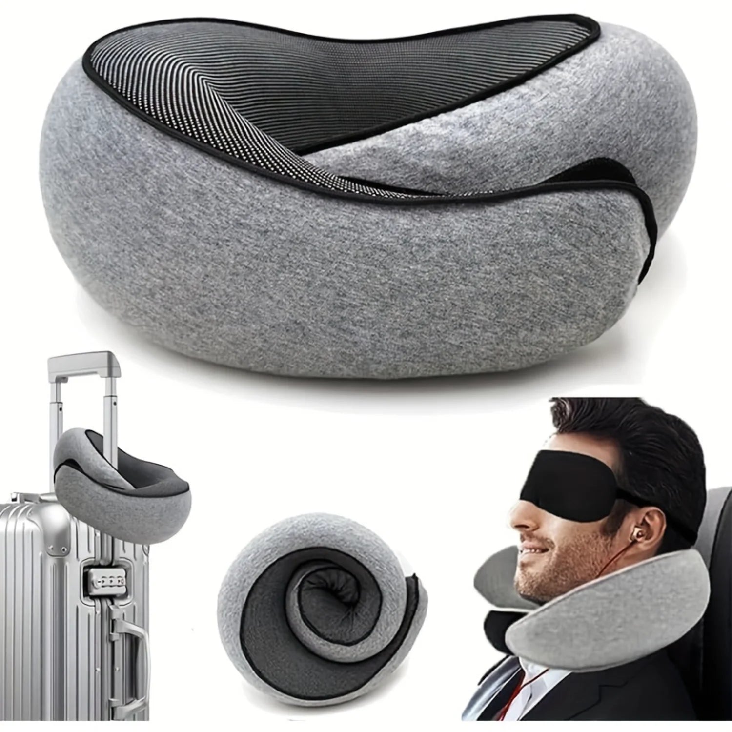 Wander Plus Memory Foam Travel Pillow - Hypoallergenic Portable Neck AliExpress