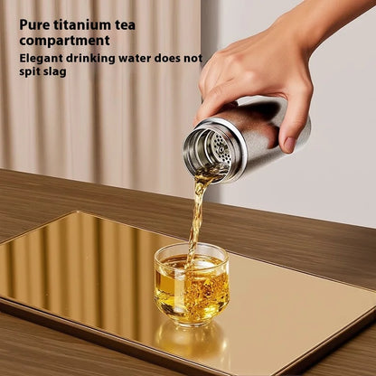 Gianxi Pure Titanium Insulated Cup Men'S And Women'S High-End Water Cup Portable Tea Cup Tea Water Separation Titanium Cup