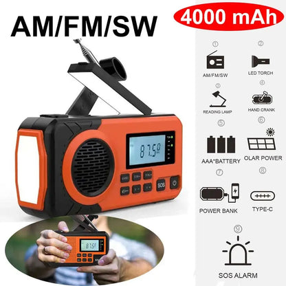 Emerson Emergency AM / FM Radio with Weather Band and Power Bank Black Lavender