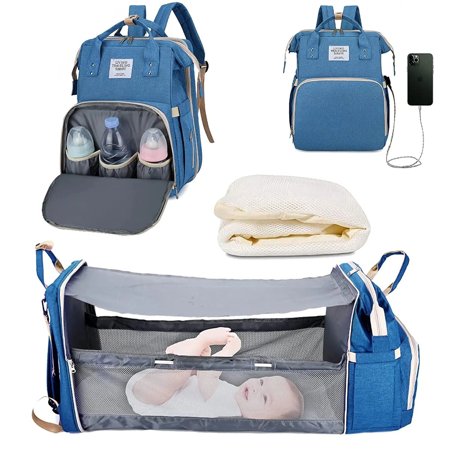 3-in-1 Diaper Bag & Baby Bed YOURSChoice Store